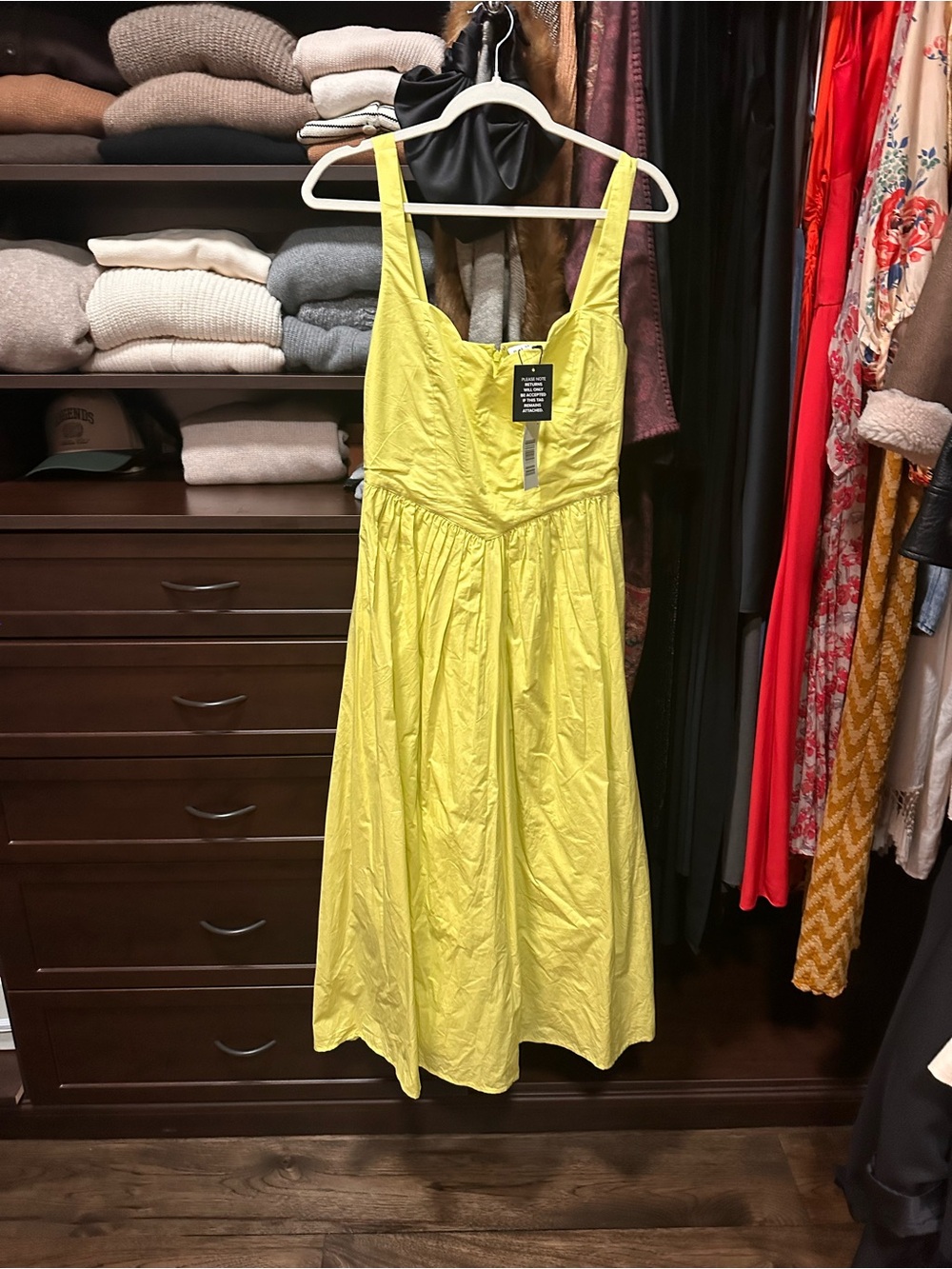 BNWT Rhode Yellow/ Green Sleeveless Midi Dress - Women's Summer Dress